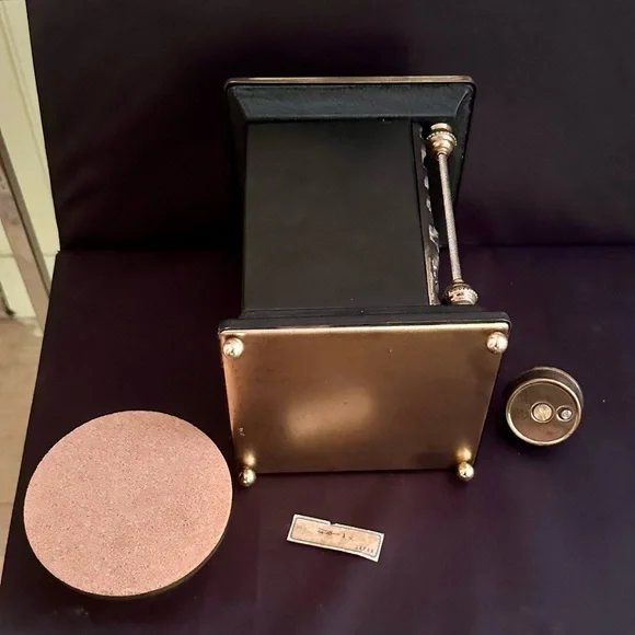 NOS Vintage 1960s Mantel Clock Cigarette holder with Brass Ltr in original box